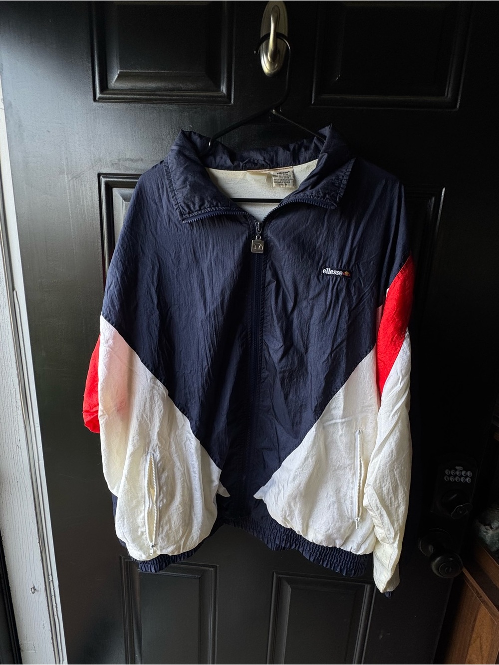 Ellesse Women’s Navy, White & Red Colorblock Windbreaker Jacket
